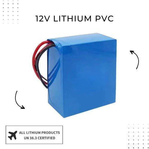 12V LiFePO4 PVC battery charging electric vehicle in powerful solution display.
