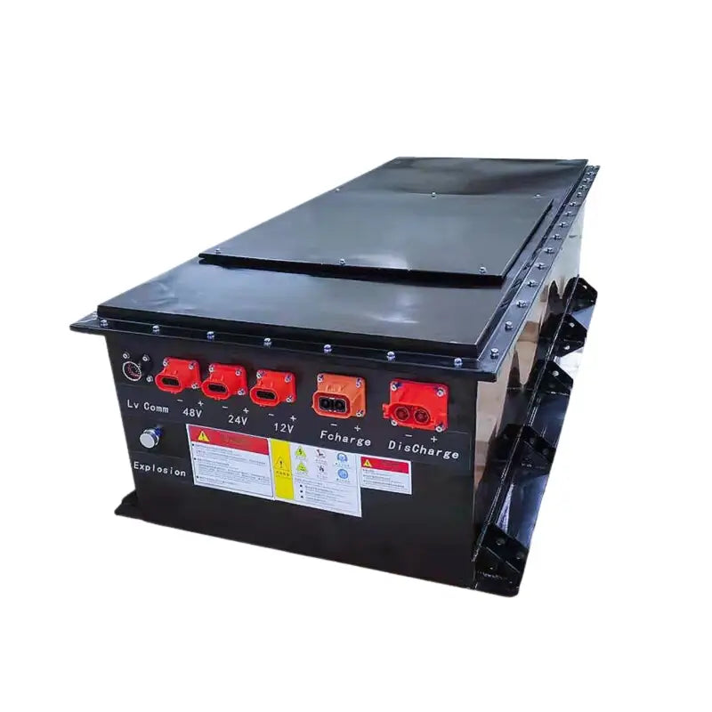 96V 400AH CTS Lithium EV Battery with illuminated red light indicator.