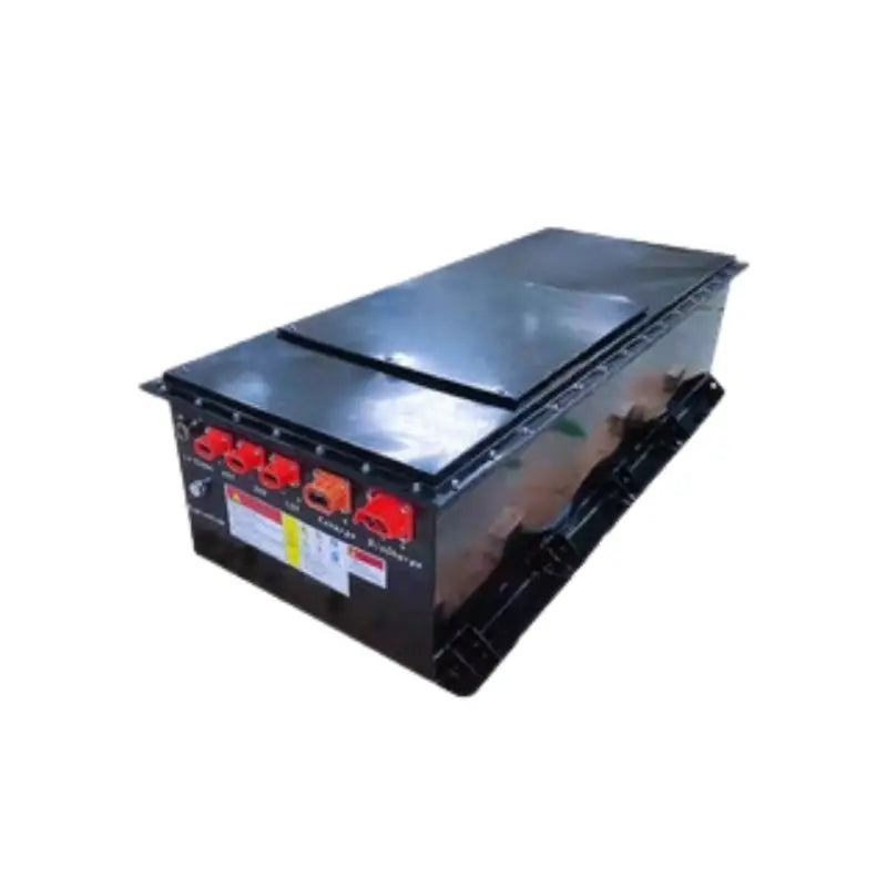 96V 400AH CTS lithium EV battery with black cover in display