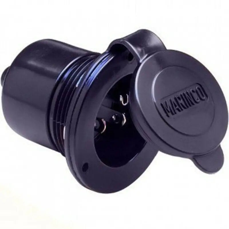 Black Versatile 15A Power Inlet water bottle featured for trailers & cabins
