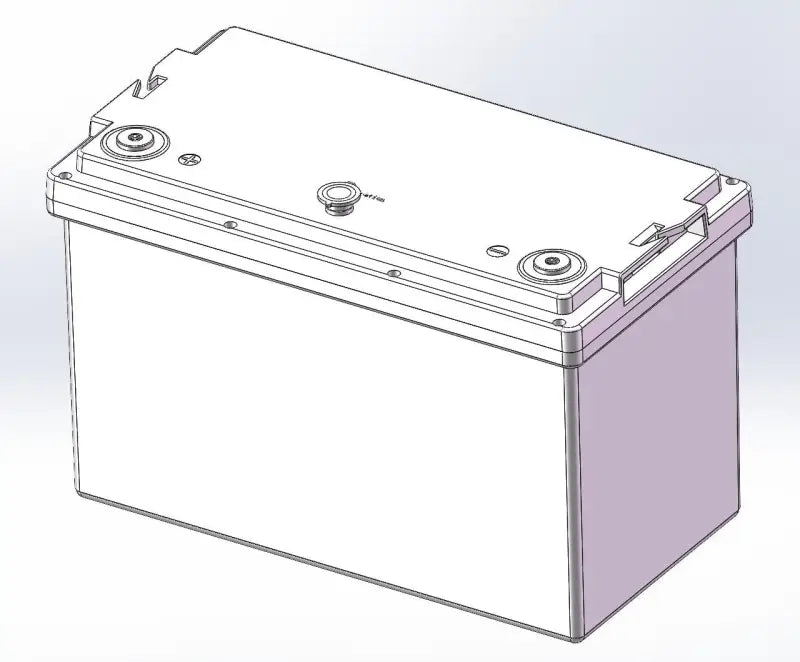 16V 135Ah LFP battery pack drawing showing a battery with a wire