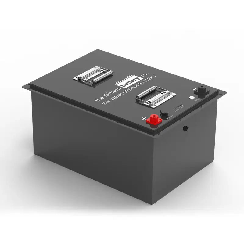 24V 220AH lithium battery with red button for solar applications
