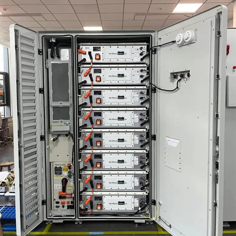 372kWh Liquid Cooling BESS Battery with thermal runaway management and wires.