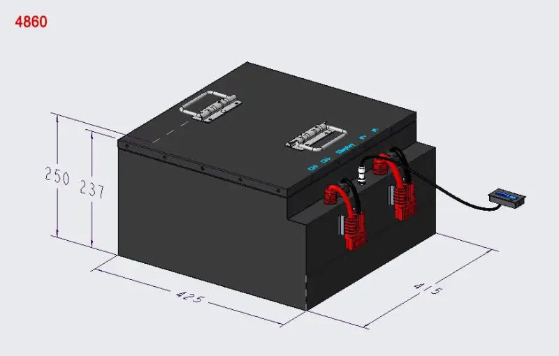 48V 30AH lithium ion battery box and wiring diagram visual guide.