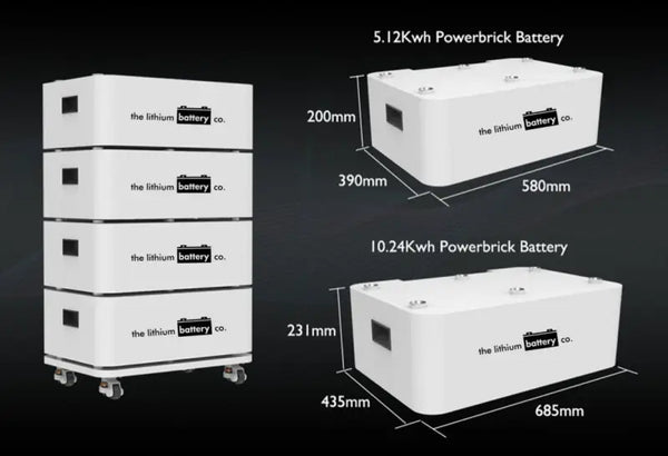 Three sizes of Solar Power Brick with 50Ah lithium battery for portable refrigeration.
