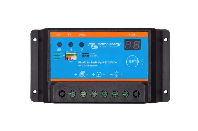BlueSolar PWM controller ensuring optimal water level with fully programmable load output.