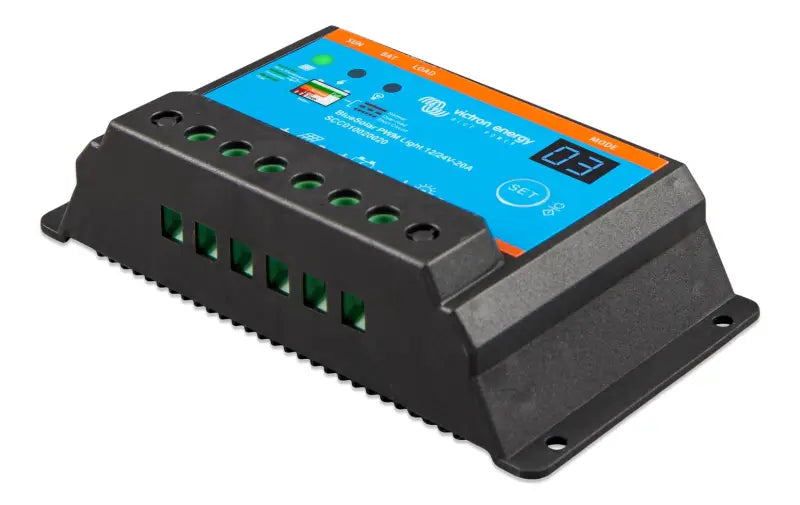BlueSolar PWM battery charger with load output, fully programmable for any battery.