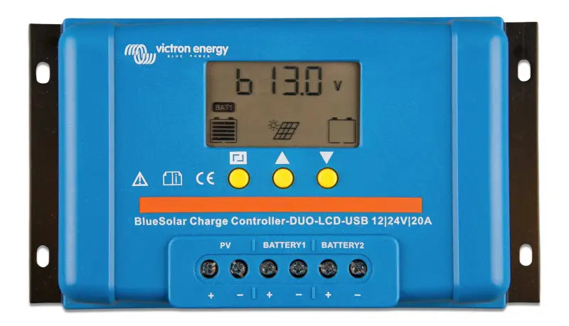 BlueSolar PWM charge controller duo with fully programmable load output features.