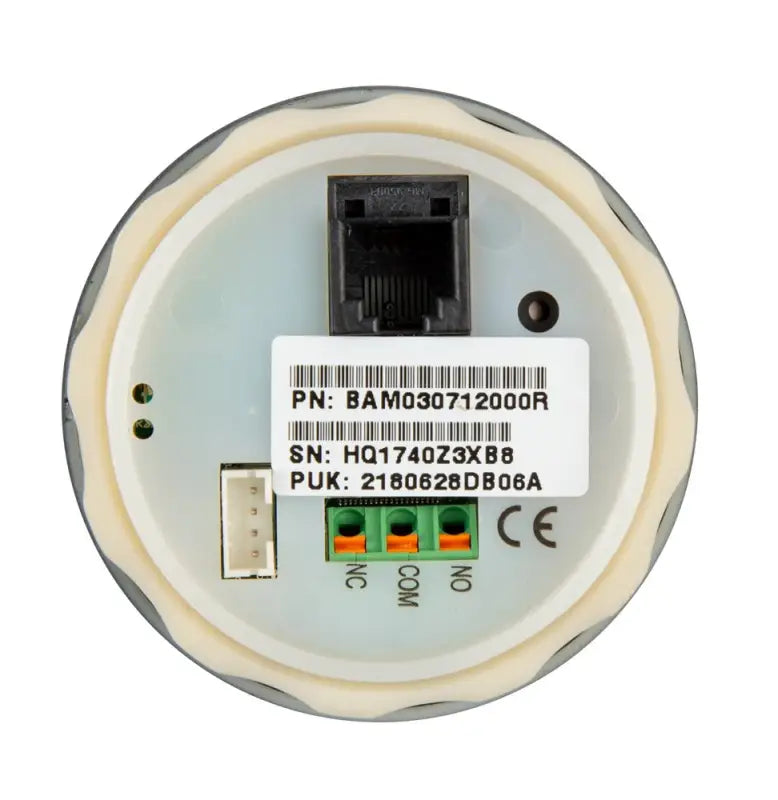 BMV Smart white button with barcode, seamless IoT connectivity for lithium batteries