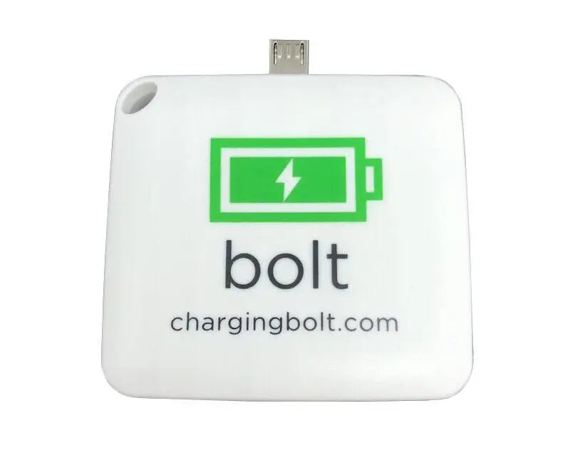 Bolt Charger 1100mAh disposable battery with green battery icon on white USB