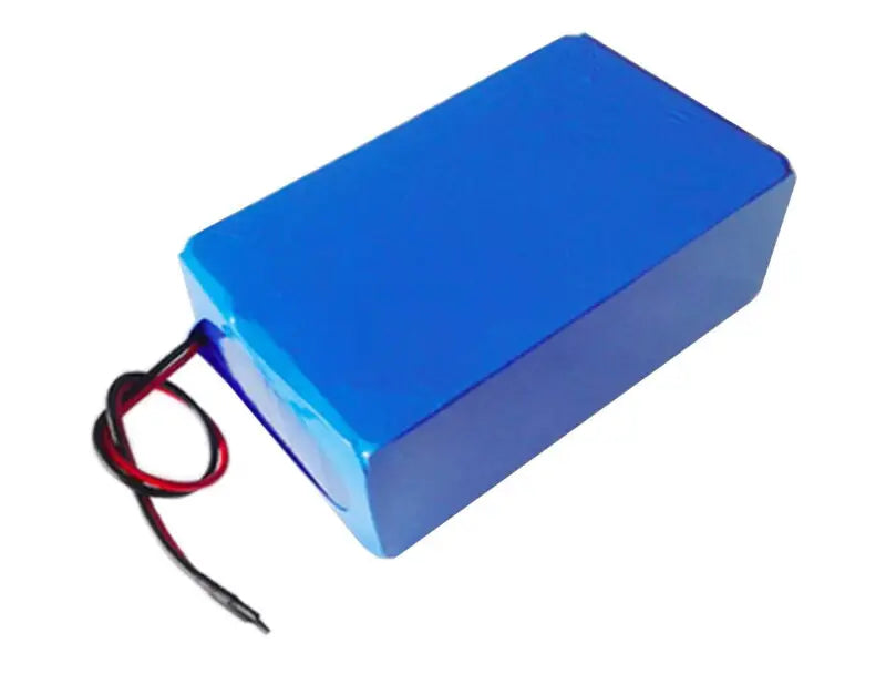 12V 50AH lithium PVC wrap battery with red wire feature.