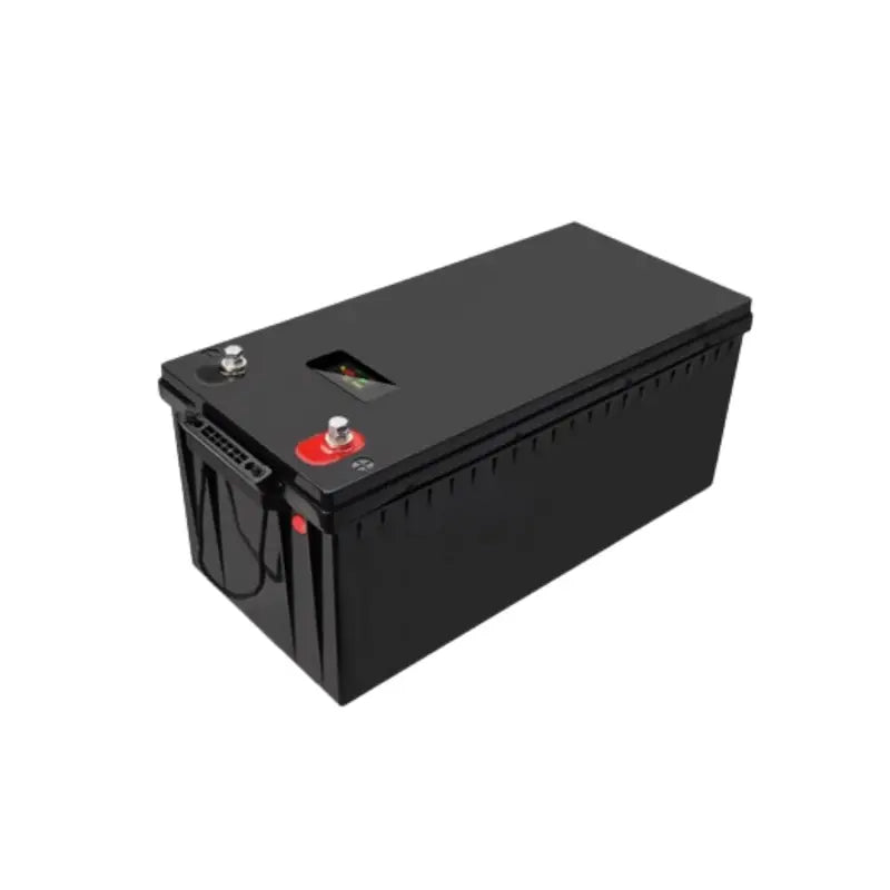 24V 100AH lightweight lithium ion battery with red button