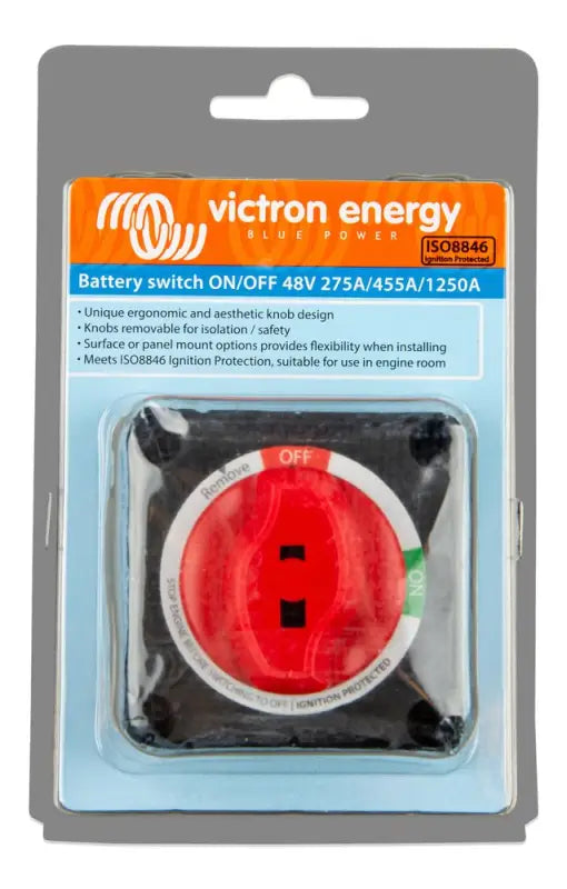 Red Victron Ergonomic 275A Battery Switch for Lithium Ion Systems