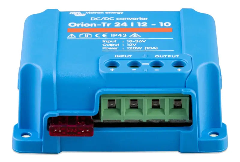 High efficiency Orion-Tr DC-DC charger with IP43 protection, blue body and red light