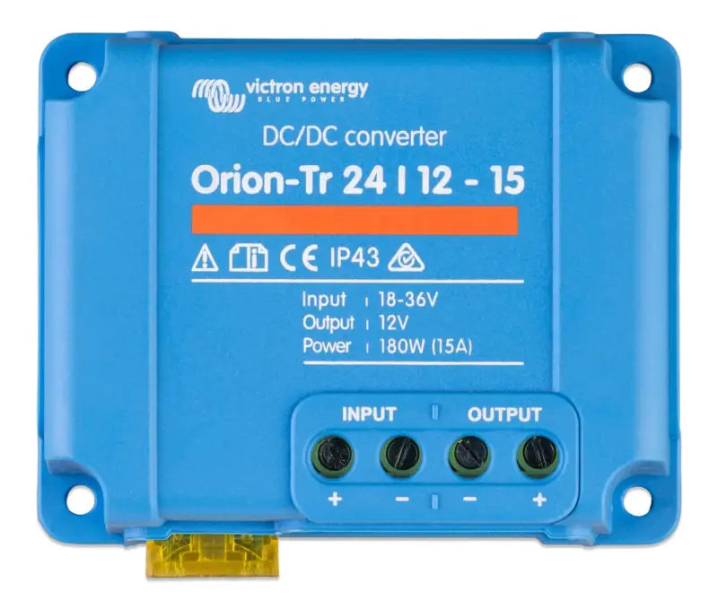 Orion-Tr DC-DC Converter 24V to 5V with screw terminals on display