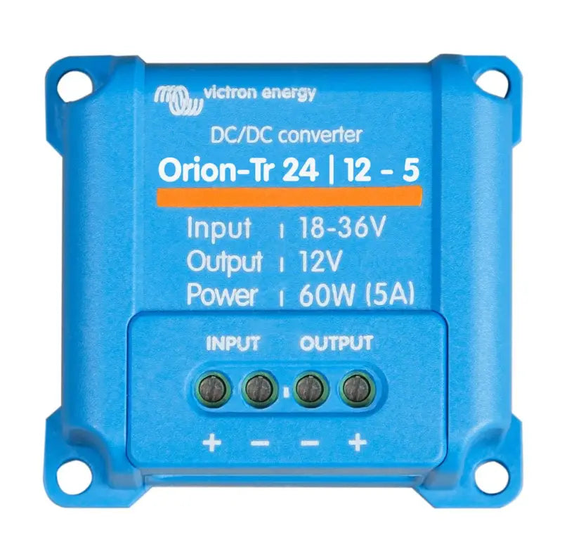 High efficiency Orion-Tr DC-DC converter with screw terminals and IP43 protection, 12V output
