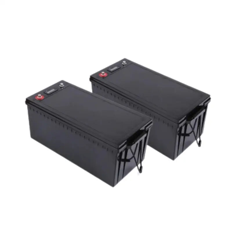 12.8V 200AH lithium RV deep cycle battery 2-pack boxes.