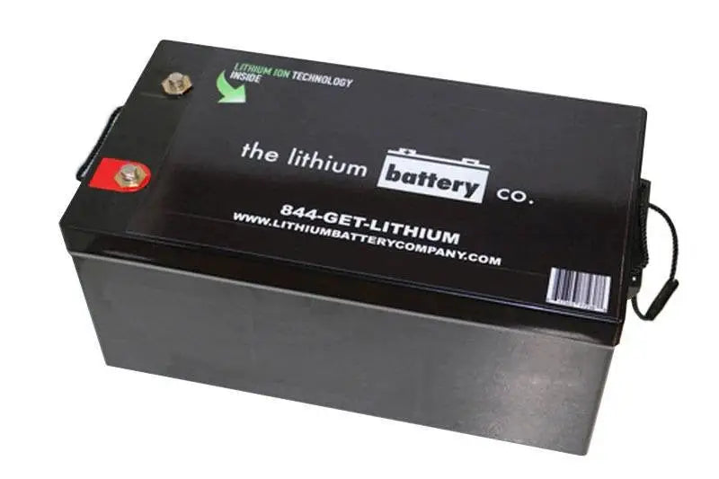 12V 150AH lithium ion battery close-up view, showcasing its compact and powerful design.