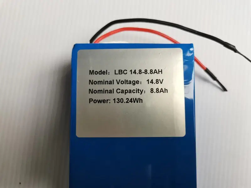 Lithium PVC wrap battery, 14.4V 8.8AH size with small battery detail