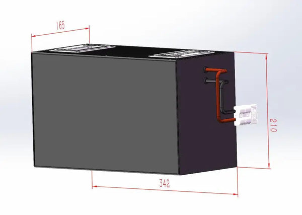 Dimensions of 150Ah NCM battery pack for high-performance devices