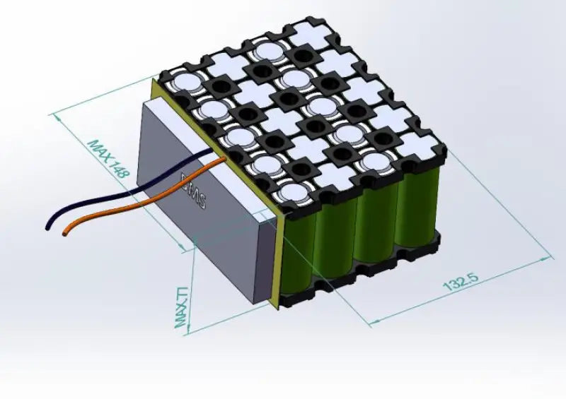 3D model of High-Performance 23Ah LFP Battery Pack for devices