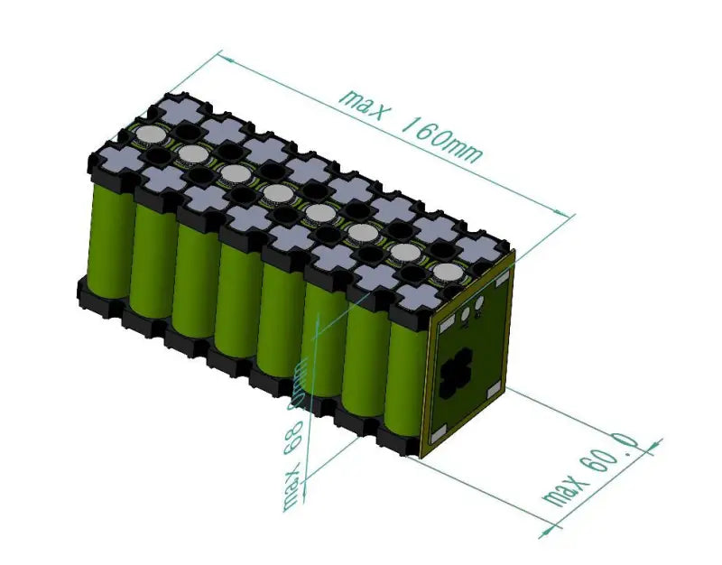 NCM battery pack diagram with three cylinders for High-Performance 24Ah Electronics