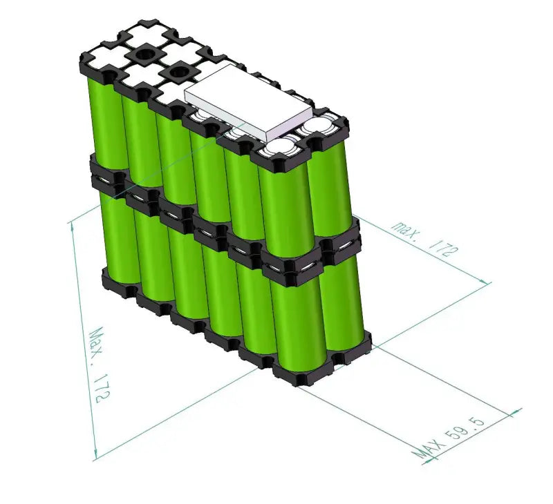 Diagram of 30Ah LFP battery pack holder for High-Performance devices