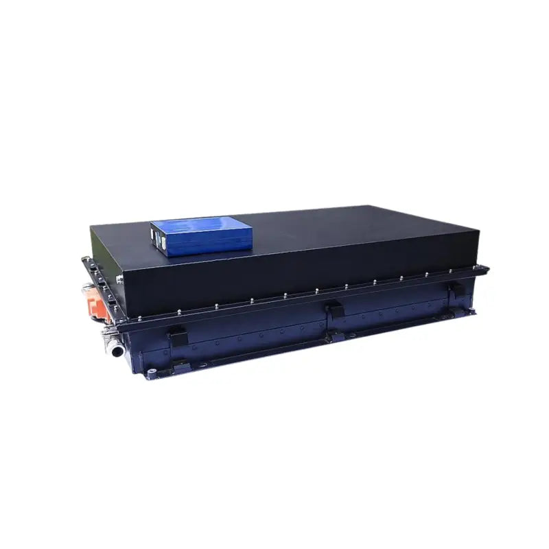 Black printer unit for 96V 280AH lithium ion truck battery with blue ink pad