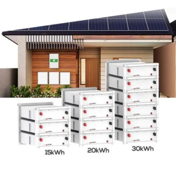 15kWh 30kWh stackable rack battery for home solar panels energy solution.