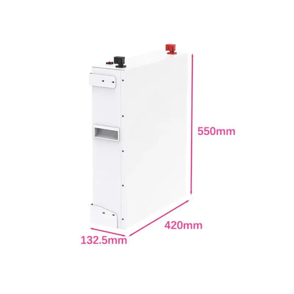 15kWh-30kWh stackable rack battery with white cabinet and red handle