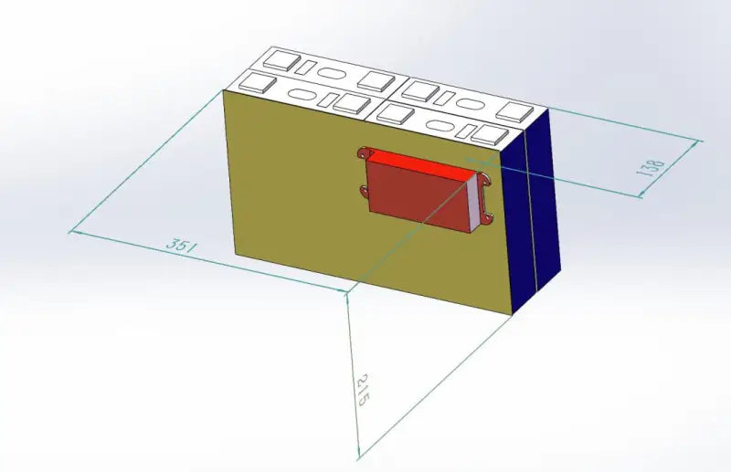 205Ah LFP battery pack powering 3D house with a red door