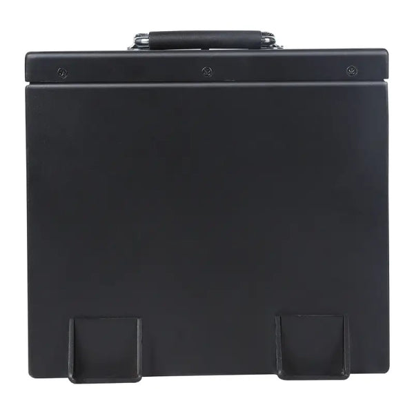 Black 65Ah LiFePO4 briefcase for golf cart battery with dual compartments