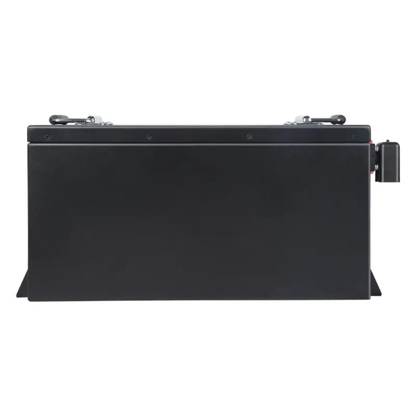 Open black box of 51.2V 65Ah LiFePO4 golf cart battery