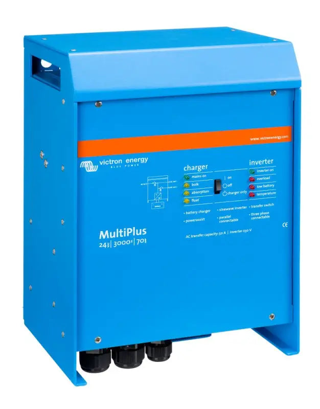 MultiPlus 24v DC to AC inverter for adaptive charging with lithium ion batteries