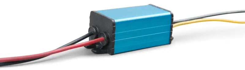 Blue Orion IP67 battery with wire connection featured in DC-DC Converters.