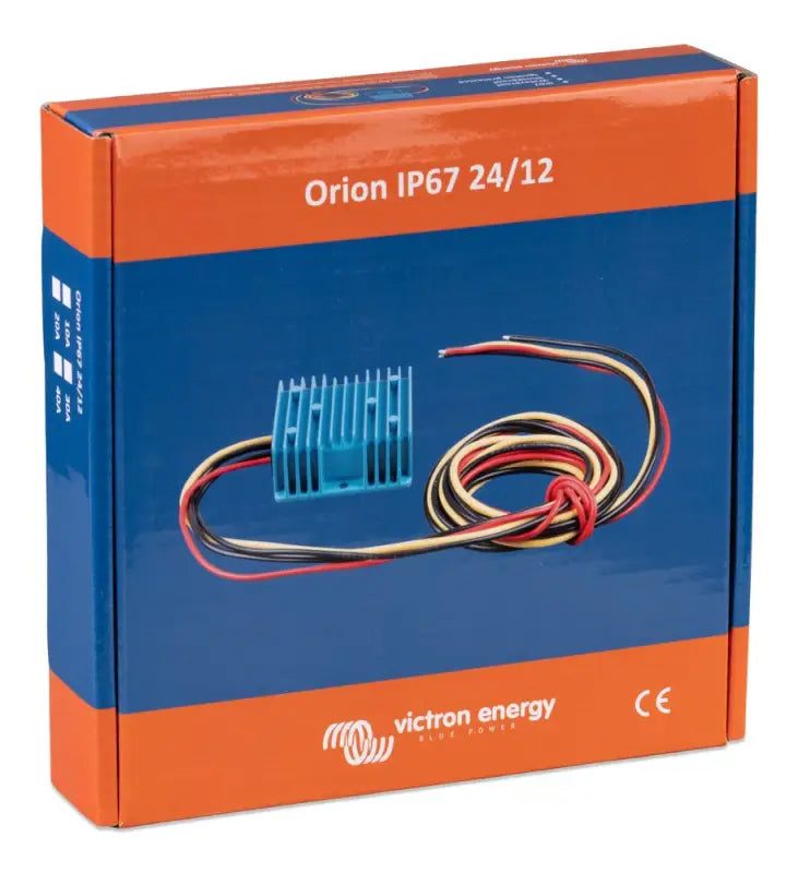 Orion IP67 DC-DC converters kit with battery and wires in box