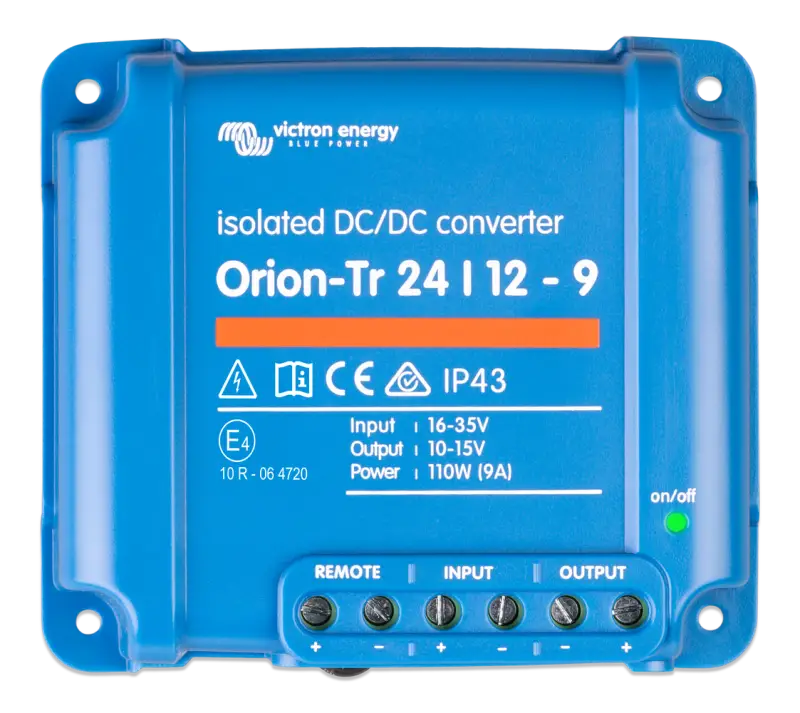 Orion-Tr DC-DC Converter with IP43, input fuse, screw terminals on-t 24 12 - 9v