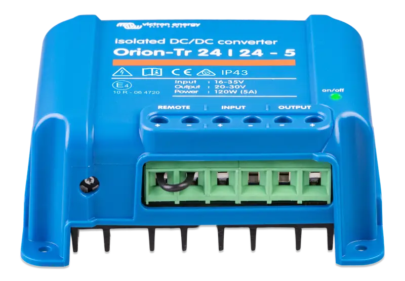 Orion-Tr DC-DC 24V Battery Charger with Screw Terminals, Input Fuse, IP43 Protection