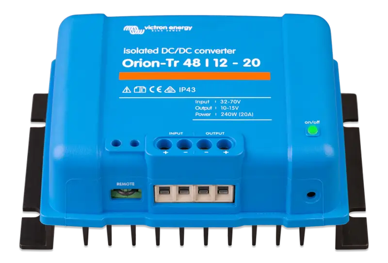 Orion-Tr DC-DC isolated converter, IP43 protection, input fuse, compact with screw terminals