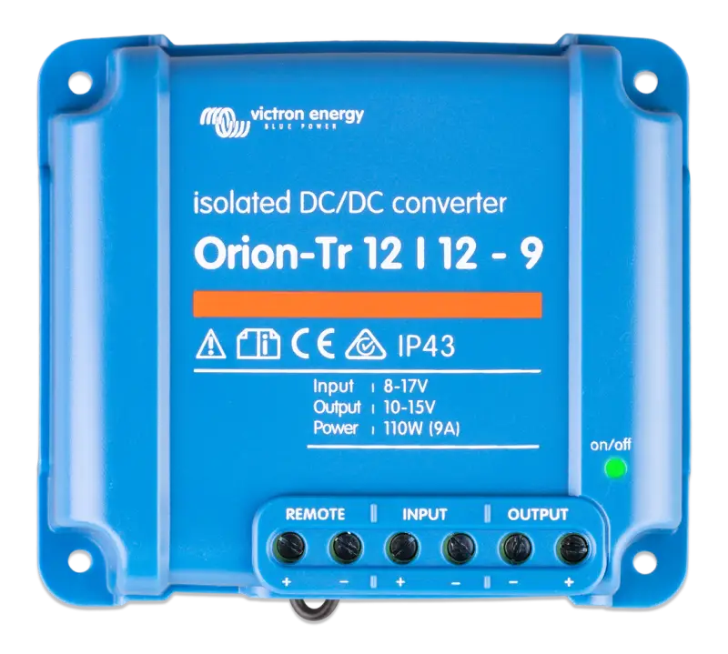 Orion-Tr DC-DC Converter IP43 fuse, 9V screw terminals featured