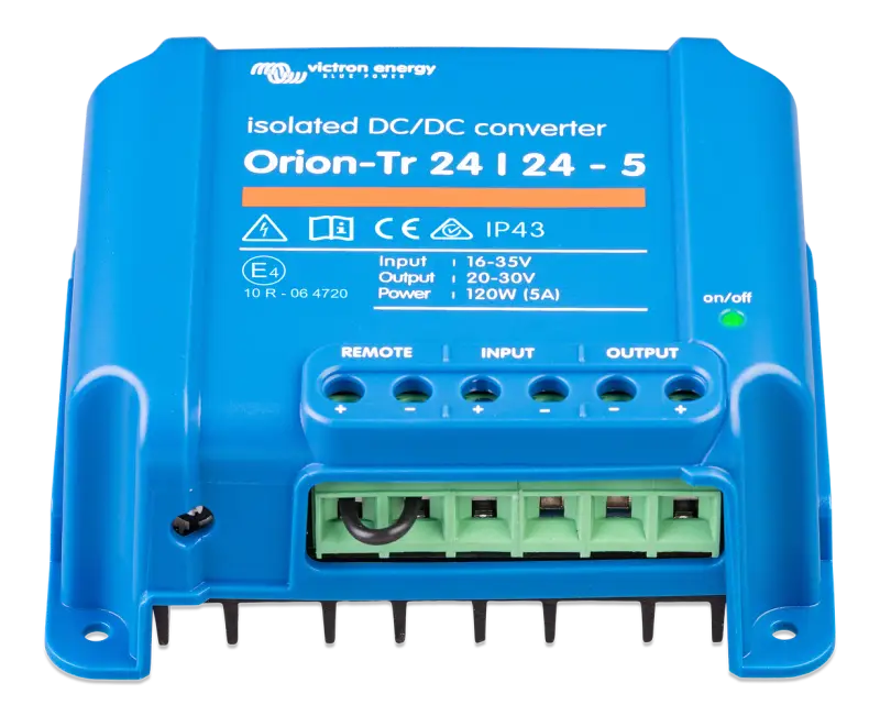 Ion-T-24 battery charger with screw terminals, input fuse, IP43 protection