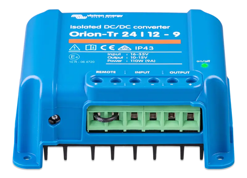 Ion T2 12V battery charger with screw terminals, input fuse, IP43 protection