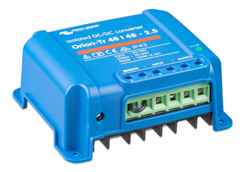 Blue Orion-Tr DC-DC isolated converter, IP43, input fuse, 4 USB ports, screw terminals