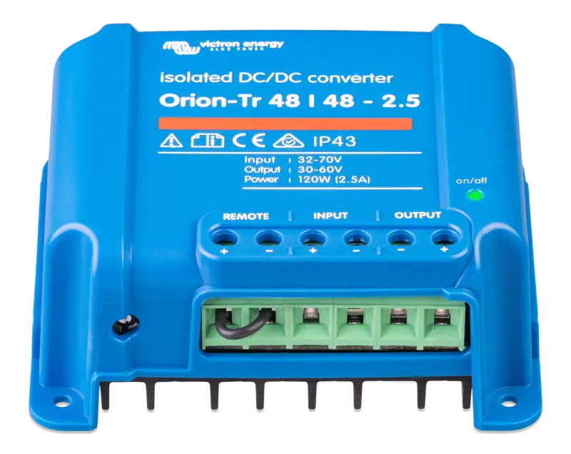 Orion-Tr DC-DC isolated converter with IP43, input fuse, and screw terminals