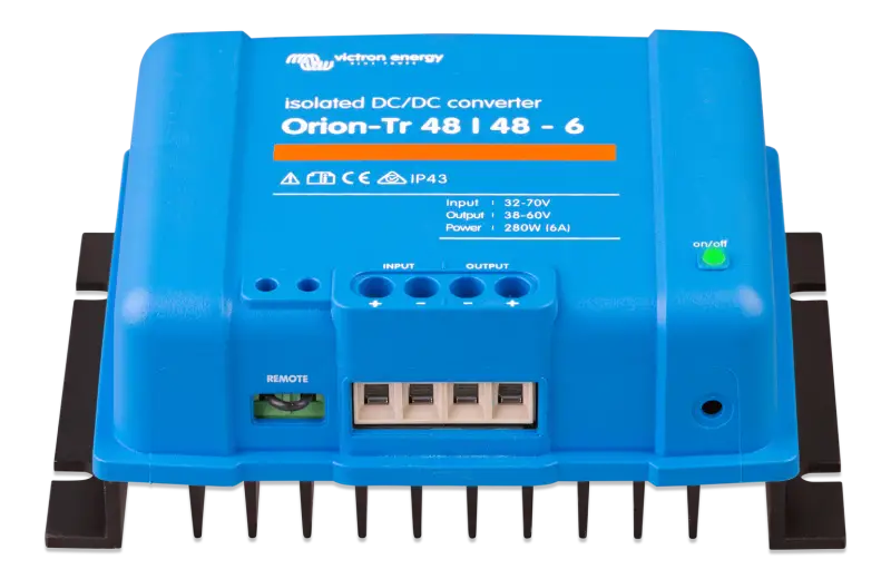 Ion-T-4 power converter with screw terminals, input fuse, and IP43 protection