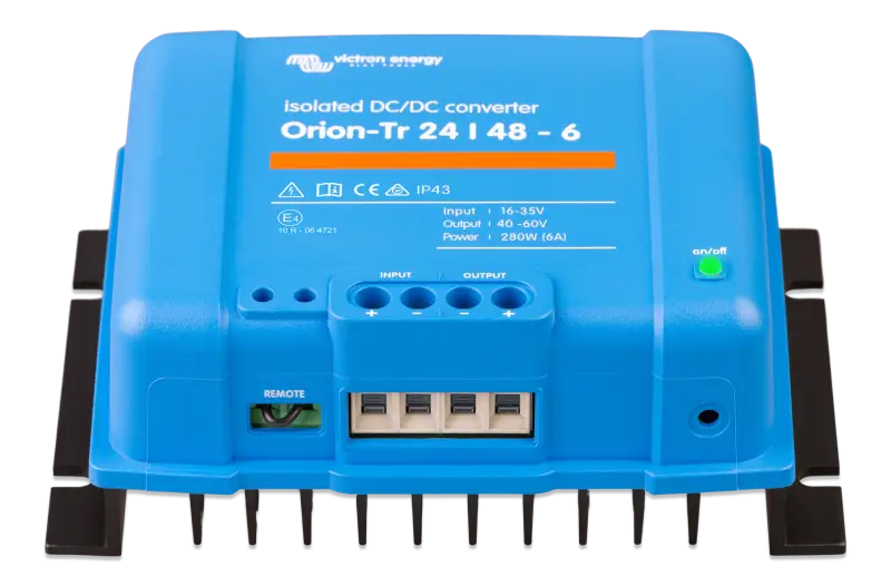 Orion-Tr DC-DC isolated converter with screw terminals, input fuse, and IP43 protection