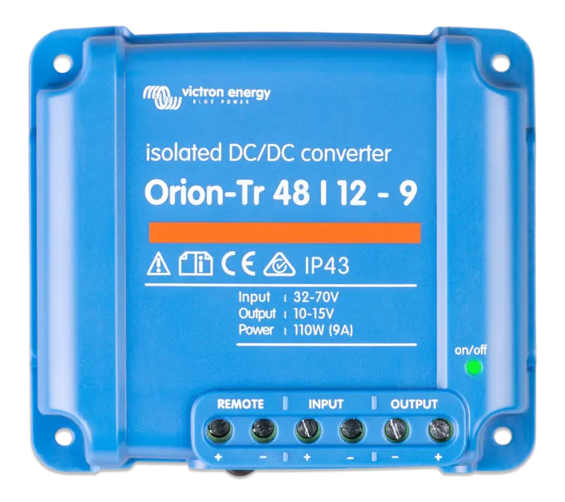 Orion-Tr DC-DC isolated converter with screw terminals, input fuse, IP43 protection close-up