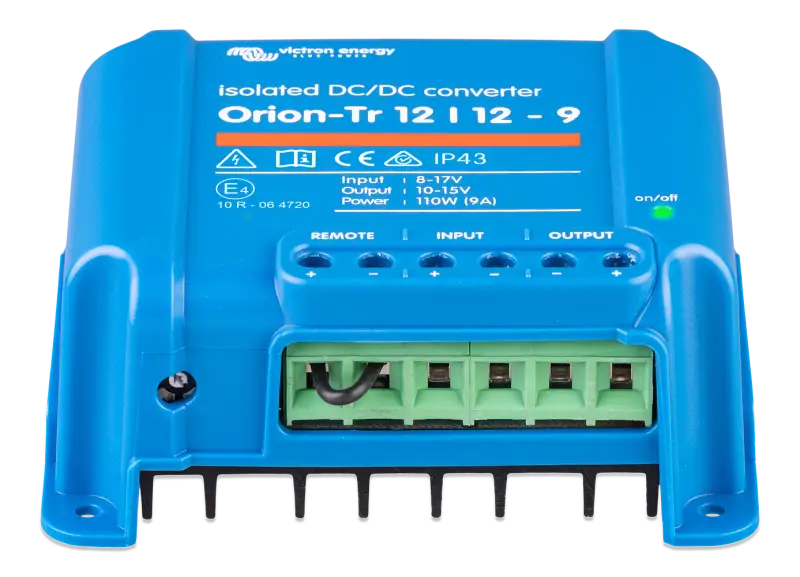 Ion-T2 Orion-Tr DC-DC Converter with screw terminals, input fuse, and IP43 protection