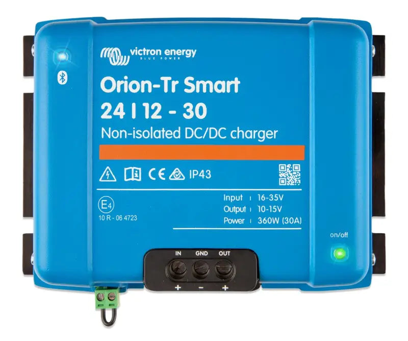 Orion-Tr Smart DC-DC 24/12-30A Charger featuring adaptive three-stage charging technology