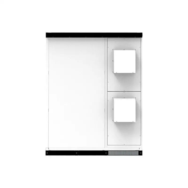 Outdoor Cabinet BESS Battery with white wall mounted cabinet featuring two shelves